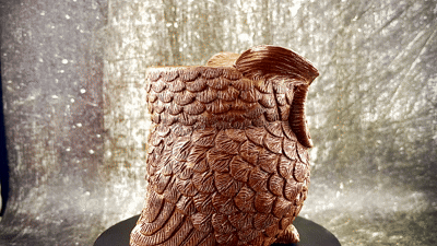 Owl Candle – Brown Concrete Jar with Lavender & Wood Wick